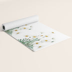 white Margaret daisy watercolor Yoga Mat Gallery Image 2