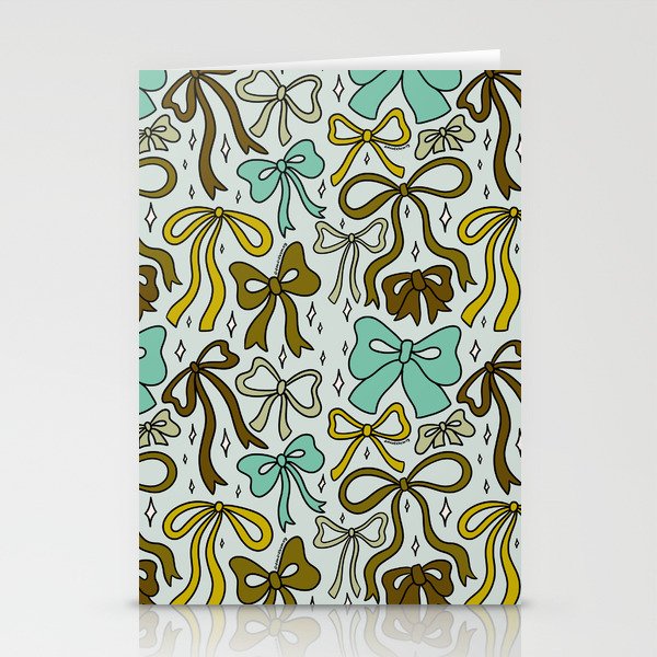 Blue Bow Print Stationery Card Gallery Image 2