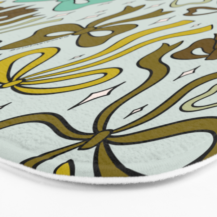 Blue Bow Print Bath Mat Gallery Image 3
