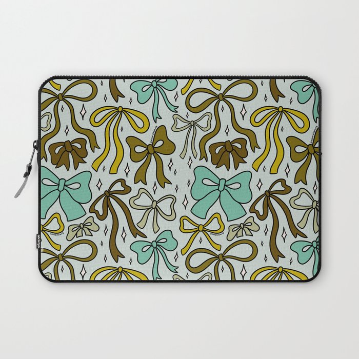 Blue Bow Print Laptop Sleeve Gallery Image 1