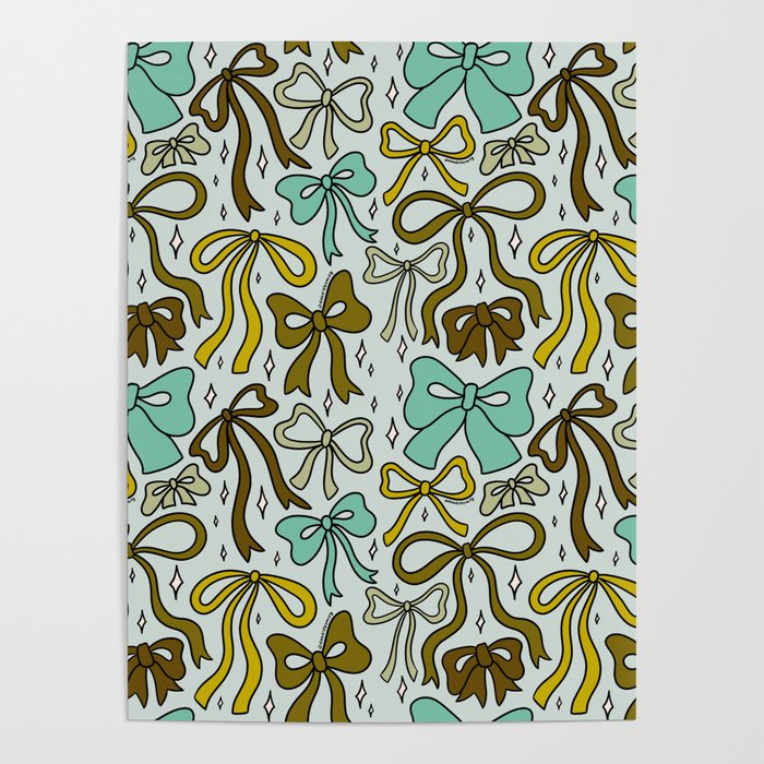 Blue Bow Print Poster Gallery Image 4