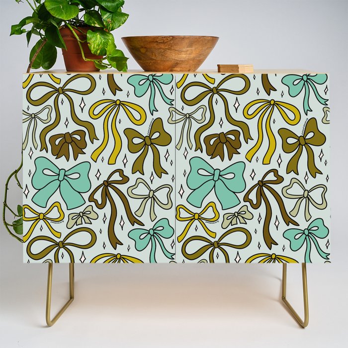 Blue Bow Print Credenza Gallery Image 1