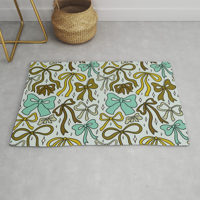 Blue Bow Print Rug Gallery Image 1