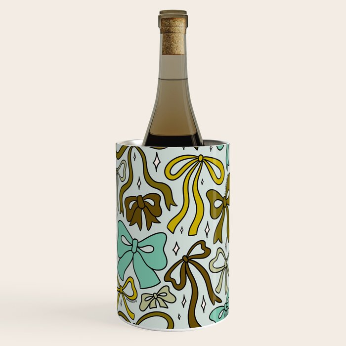 Blue Bow Print Wine Chiller Gallery Image 2
