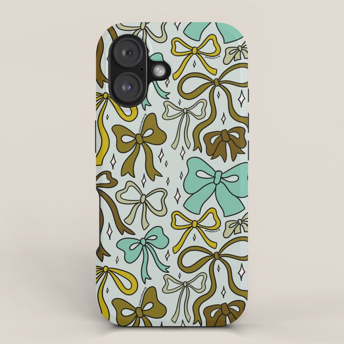 Blue Bow Print iPhone Case Gallery Image 1
