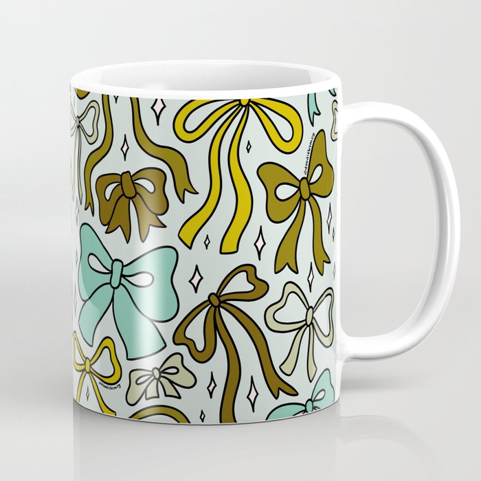 Blue Bow Print Coffee Mug Gallery Image 1