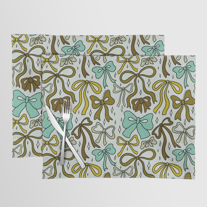 Blue Bow Print Placemat Gallery Image 1