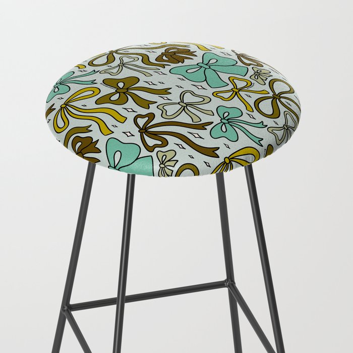 Blue Bow Print Stool Gallery Image 2