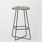 Blue Bow Print Stool Gallery Image 1