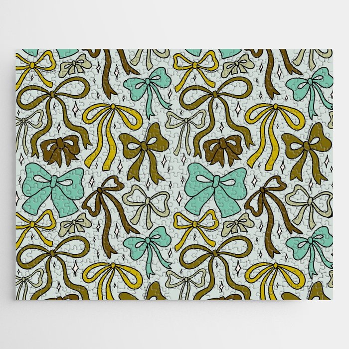 Blue Bow Print Jigsaw Puzzle Gallery Image 1