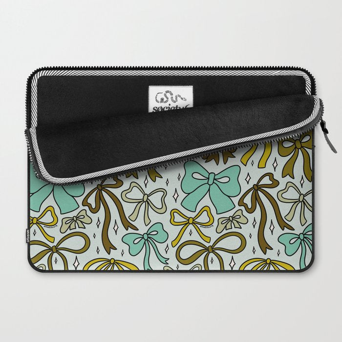 Blue Bow Print Laptop Sleeve Gallery Image 2