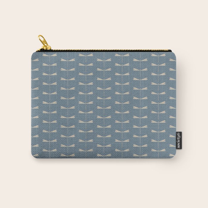 Dragonfly Pattern I Blue Carry All Pouch Gallery Image 1