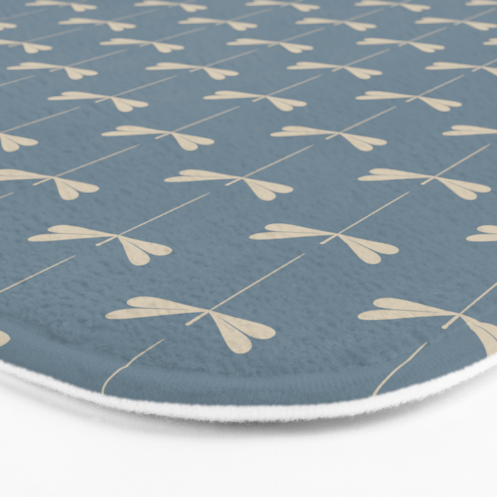 Dragonfly Pattern I Blue Bath Mat Gallery Image 3