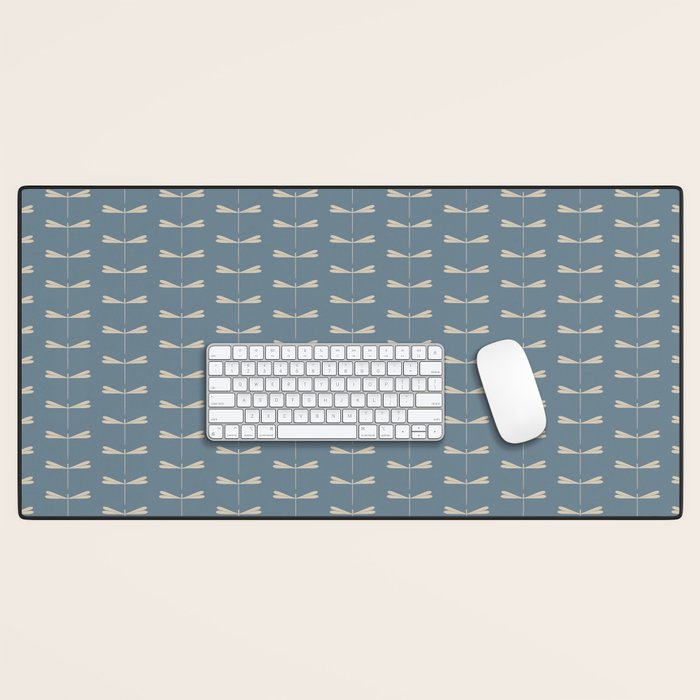 Dragonfly Pattern I Blue Desk Mat Gallery Image 1