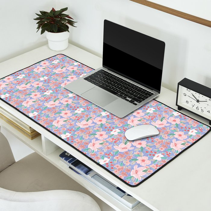 Marker Florals - Blue Coral Desk Mat Gallery Image 2