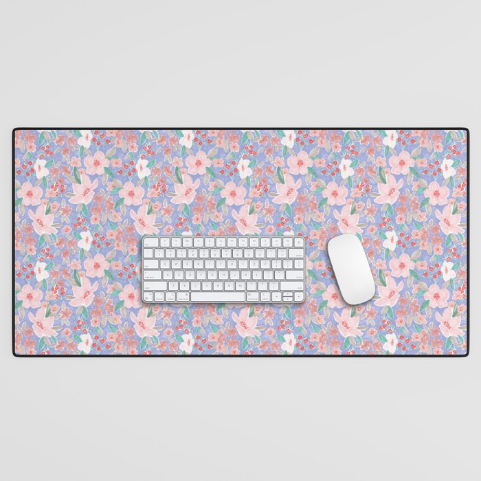 Marker Florals - Blue Coral Desk Mat Gallery Image 1