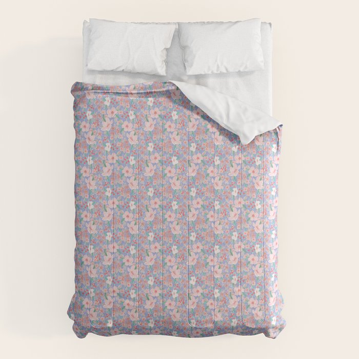 Marker Florals - Blue Coral Comforter Gallery Image 6
