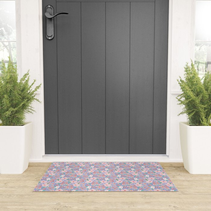 Marker Florals - Blue Coral Welcome Mat Gallery Image 3