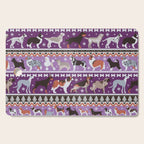 Fluffy and bright fair isle knitting doggie friends // seance purple and east side violet background brown orange white and grey dog breeds  Cutting Board Gallery Image 1