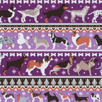 Fluffy and bright fair isle knitting doggie friends // seance purple and east side violet background brown orange white and grey dog breeds  Coffee Mug Gallery Image 2