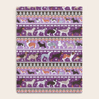 Fluffy and bright fair isle knitting doggie friends // seance purple and east side violet background brown orange white and grey dog breeds  Notebook Gallery Image 4