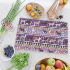 Fluffy and bright fair isle knitting doggie friends // seance purple and east side violet background brown orange white and grey dog breeds  Cutting Board Gallery Image 2