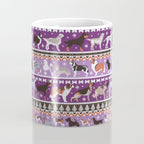 Fluffy and bright fair isle knitting doggie friends // seance purple and east side violet background brown orange white and grey dog breeds  Coffee Mug Gallery Image 4