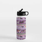 Fluffy and bright fair isle knitting doggie friends // seance purple and east side violet background brown orange white and grey dog breeds  Water Bottle Gallery Image 1