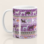 Fluffy and bright fair isle knitting doggie friends // seance purple and east side violet background brown orange white and grey dog breeds  Coffee Mug Gallery Image 3
