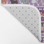 Fluffy and bright fair isle knitting doggie friends // seance purple and east side violet background brown orange white and grey dog breeds  Bath Mat Gallery Image 2