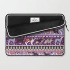 Fluffy and bright fair isle knitting doggie friends // seance purple and east side violet background brown orange white and grey dog breeds  Laptop Sleeve Gallery Image 2