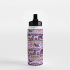 Fluffy and bright fair isle knitting doggie friends // seance purple and east side violet background brown orange white and grey dog breeds  Water Bottle Gallery Image 2