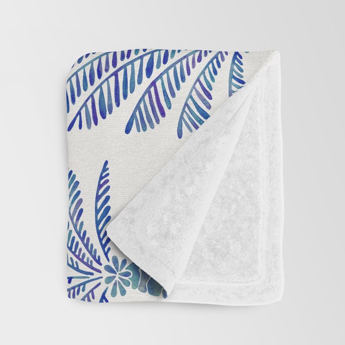 Palm Tree - Navy Palette Throw Blanket Gallery Image 3