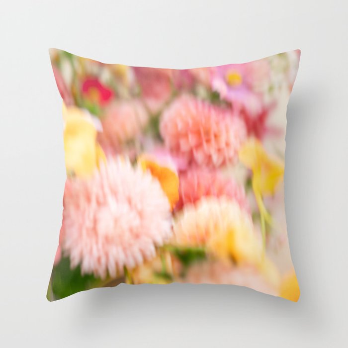 Moving flowers - Abstract Floral Photography | Square Throw Pillow Gallery Image 1