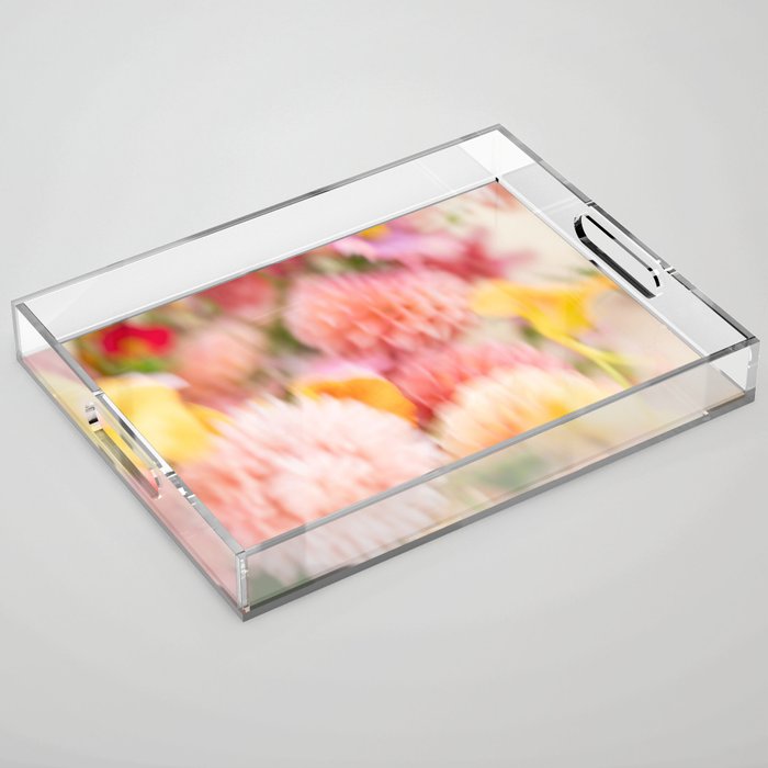 Moving flowers - Abstract Floral Photography | Square Acrylic Tray Gallery Image 1