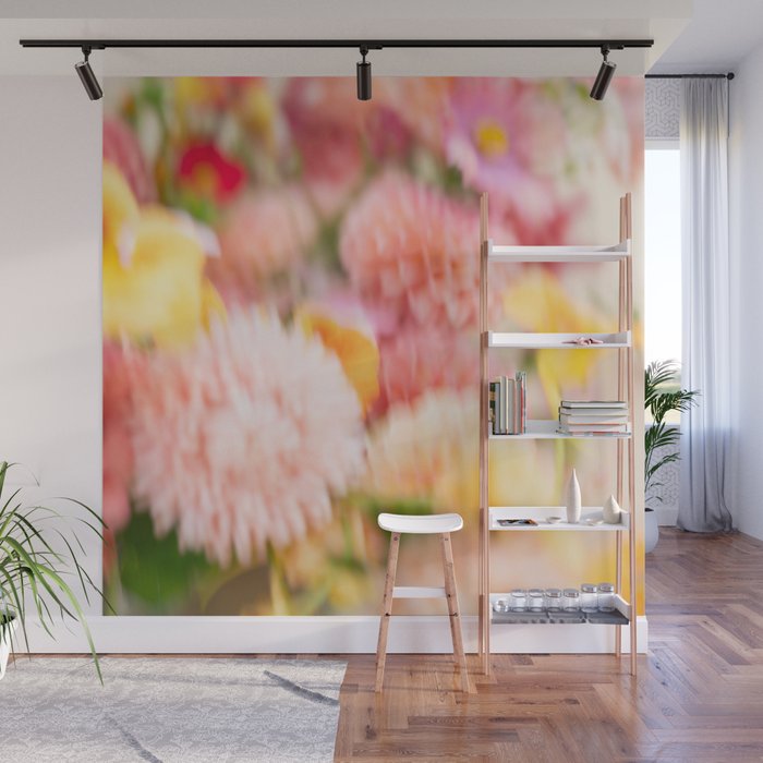 Moving flowers - Abstract Floral Photography | Square Wall Mural Gallery Image 1