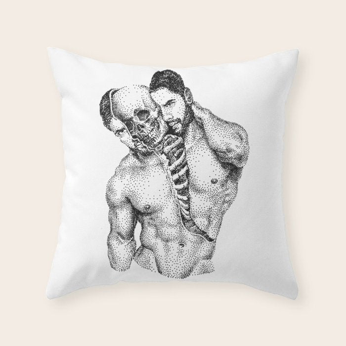 Split Spooky NOODDOOD Throw Pillow Gallery Image 1