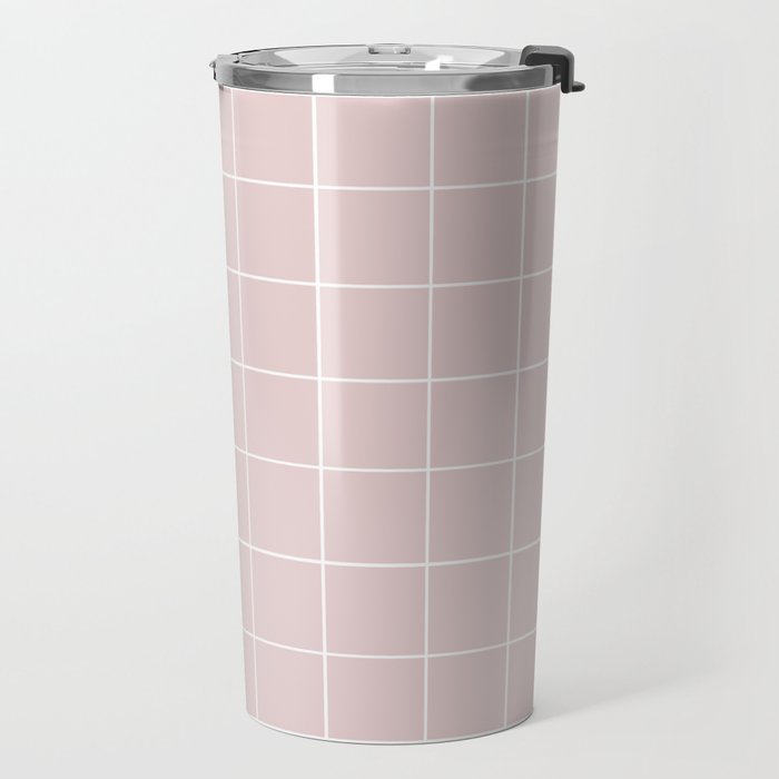 Grid (Light Pink) Travel Mug Gallery Image 2