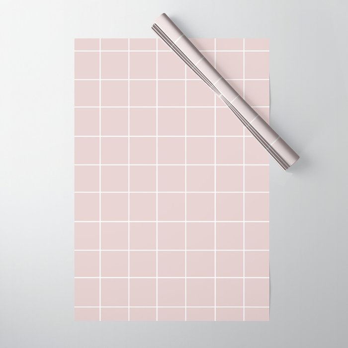 Grid (Light Pink) Wrapping Paper Gallery Image 1
