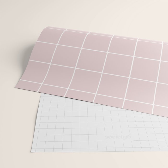 Grid (Light Pink) Wrapping Paper Gallery Image 2
