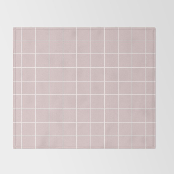Grid (Light Pink) Throw Blanket Gallery Image 2