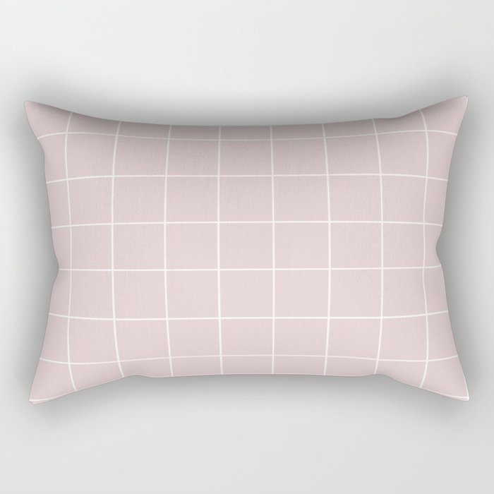 Grid (Light Pink) Rectangular Pillow Gallery Image 1