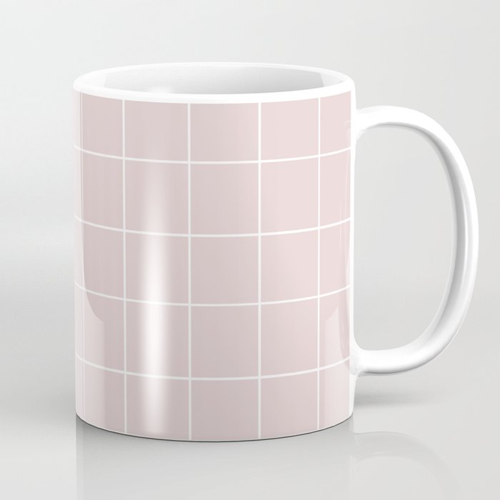 Grid (Light Pink) Coffee Mug Gallery Image 1