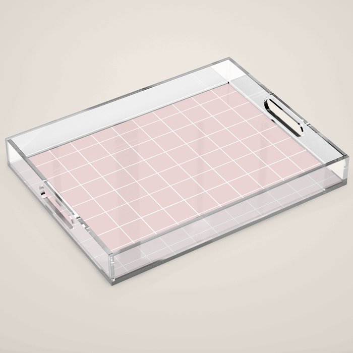 Grid (Light Pink) Acrylic Tray Gallery Image 1