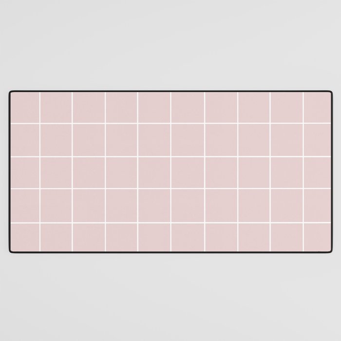 Grid (Light Pink) Desk Mat Gallery Image 3