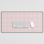 Grid (Light Pink) Desk Mat Gallery Image 1