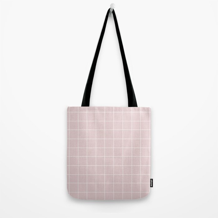 Grid (Light Pink) Tote Bag Gallery Image 2