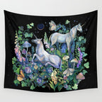 Unicorns Magical Rose Garden Wall Tapestry Gallery Image 4