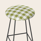 Gingham Large Green White Stool Gallery Image 2
