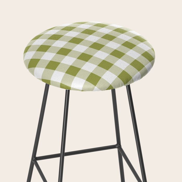 Gingham Large Green White Stool Gallery Image 2